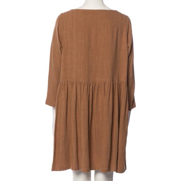 Rachel Pally Ruthie Linen Blend Drop Waist Swing Dress Nutmeg Cognac S - Picture 6 of 9